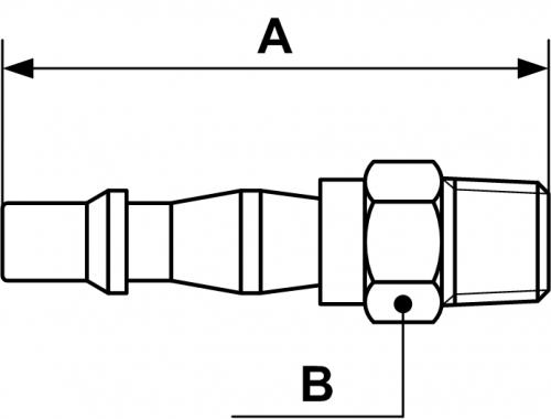 Embout de tuyau - Filetage mâle : 1/2 - Ø embout (mm) : 6 - 40504053851