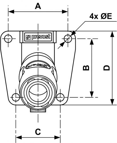 Embout raccord rapide - femelle - ISO B - Prevost Passage Ø 8 mm - femelle  G1/4 : Pneumatique et robinetterie PREVOST - Promeca