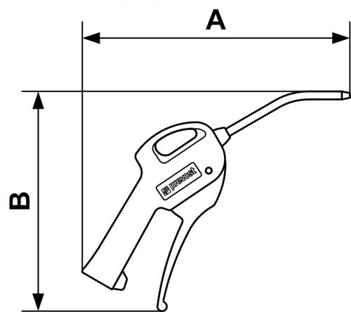 Soufflette ø8mm Buse Courbe Metal